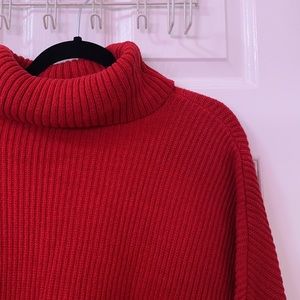 Hollister red turtleneck sweater